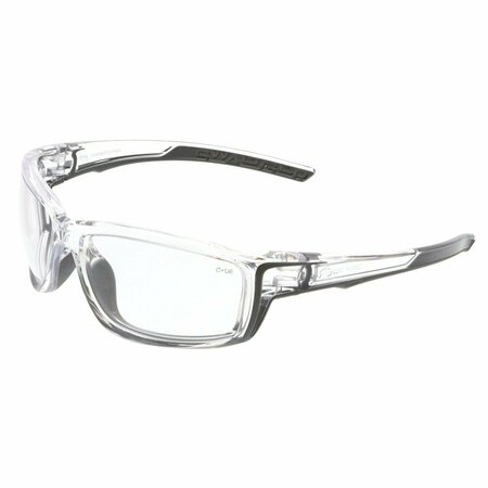 MCR SAFETY Glasses, Swagger SR4 Clear Frame, Clear Lenses, 12PK SR410